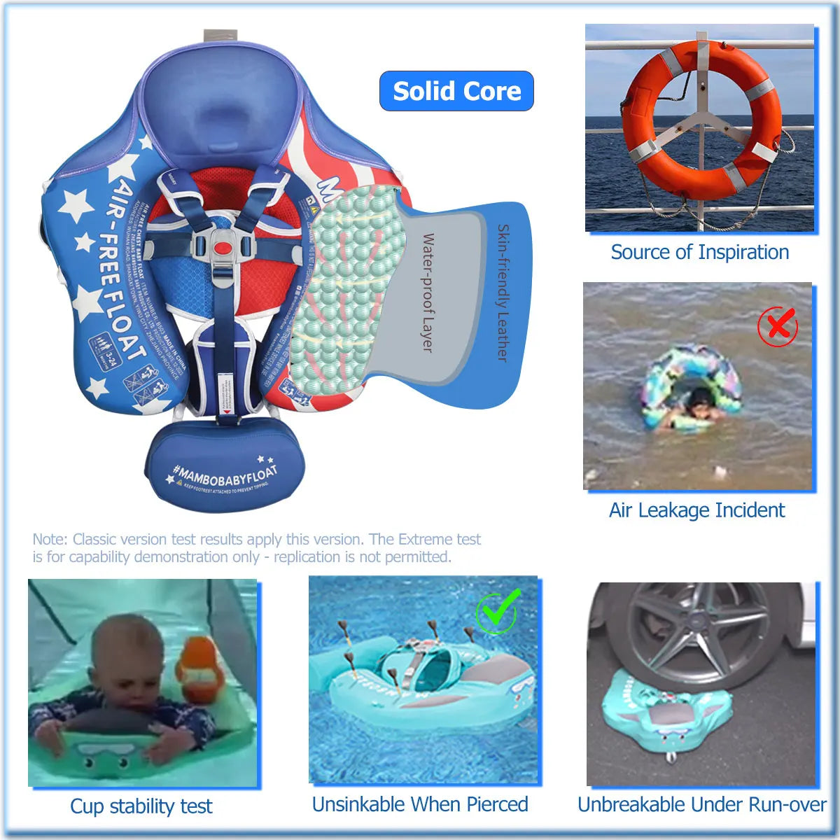 Mambobaby Float Sunny Navigator Baby Pool Float with Canopy US Flag Safe Air-Free Core Comfortable Adjustable Sun Protection - Sales Savvy Shop