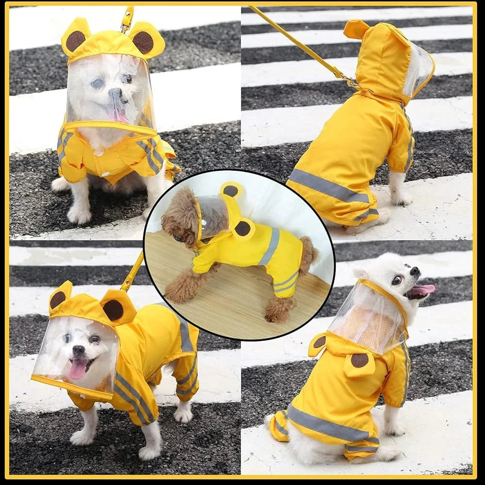 Waterproof Dog Rain Jacket Reflective Raincoat Poncho for Medium Dogs Easy to Clean Comfortable Durable Pet Apparel - Sales Savvy Shop