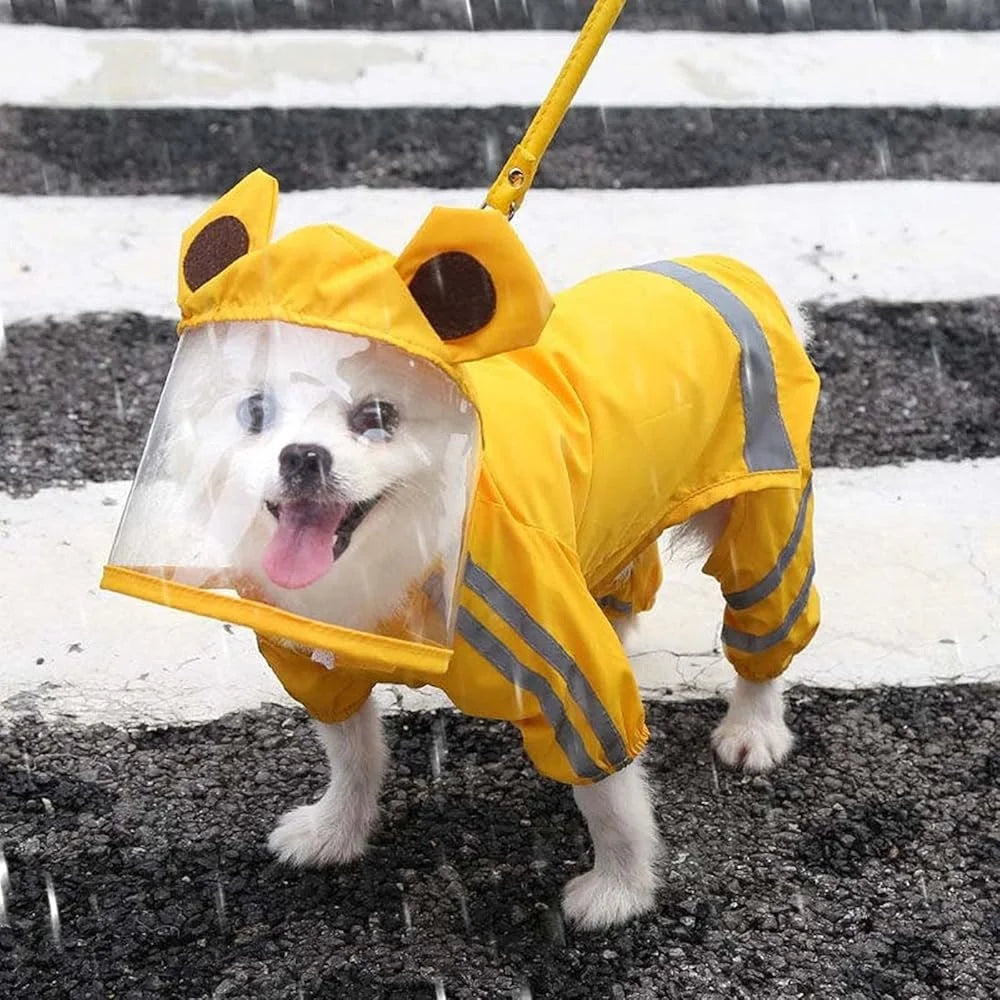 Waterproof Dog Rain Jacket Reflective Raincoat Poncho for Medium Dogs Easy to Clean Comfortable Durable Pet Apparel