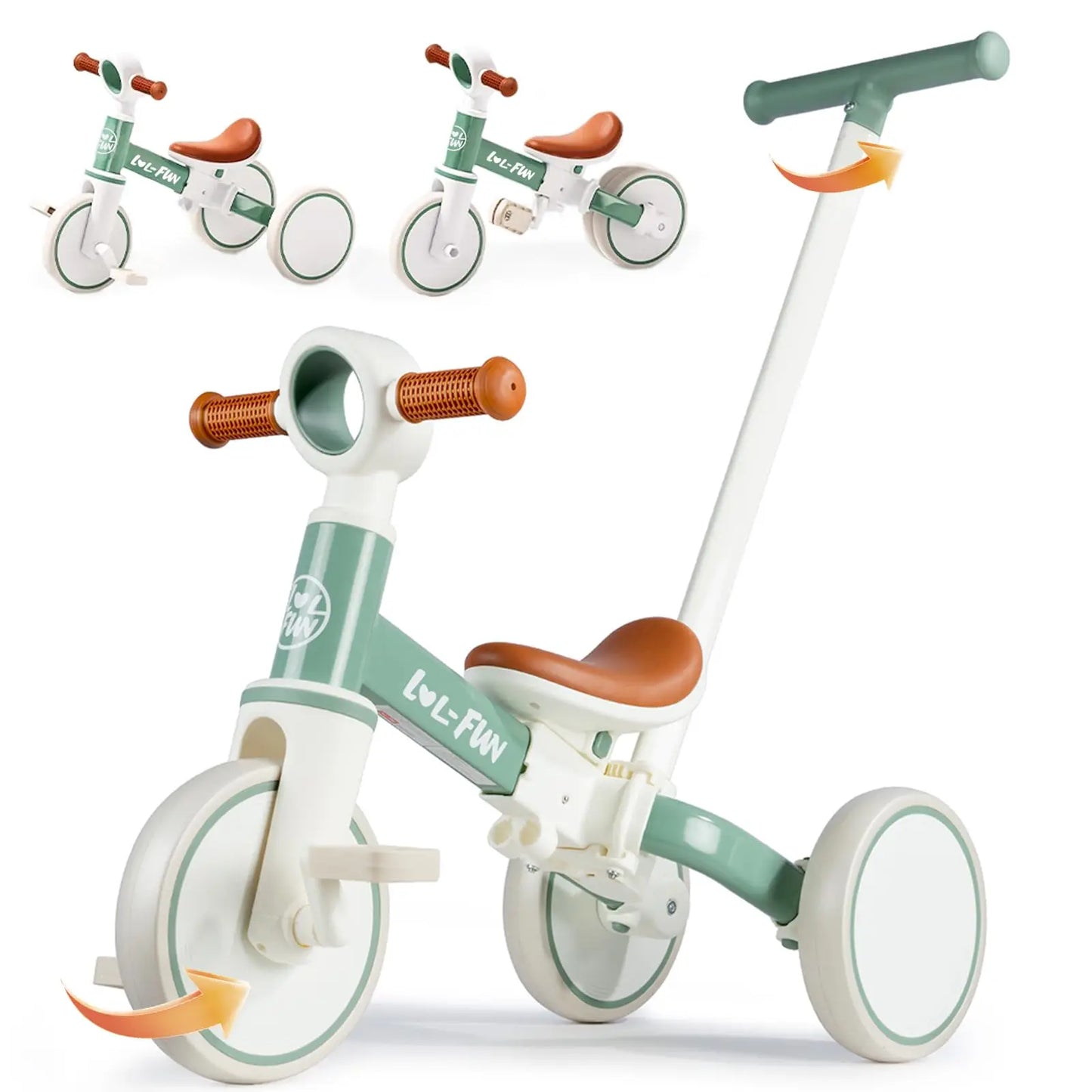 5 in 1 Toddler Tricycles for 1 to 3 Year Olds Baby Balance Bike with Parent Steering Push Handle - Sales Savvy Shop