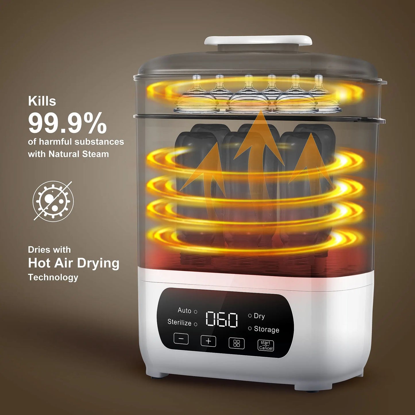 4 In 1 Baby Bottle Sterilizer And Dryer Steam Sanitizer With LED Touch Control And Auto Shut Off Universal For All Bottles - Sales Savvy Shop