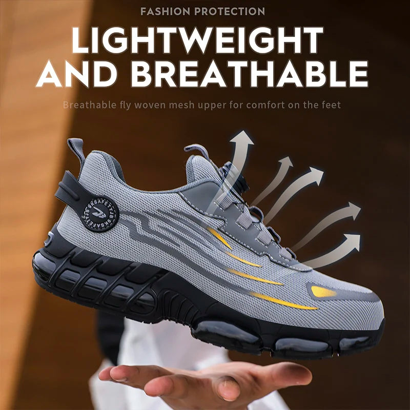 Breathable Lace Free Soft Sole Comfortable Anti Smash Anti Puncture Labour Insurance Shoes - Sales Savvy Shop