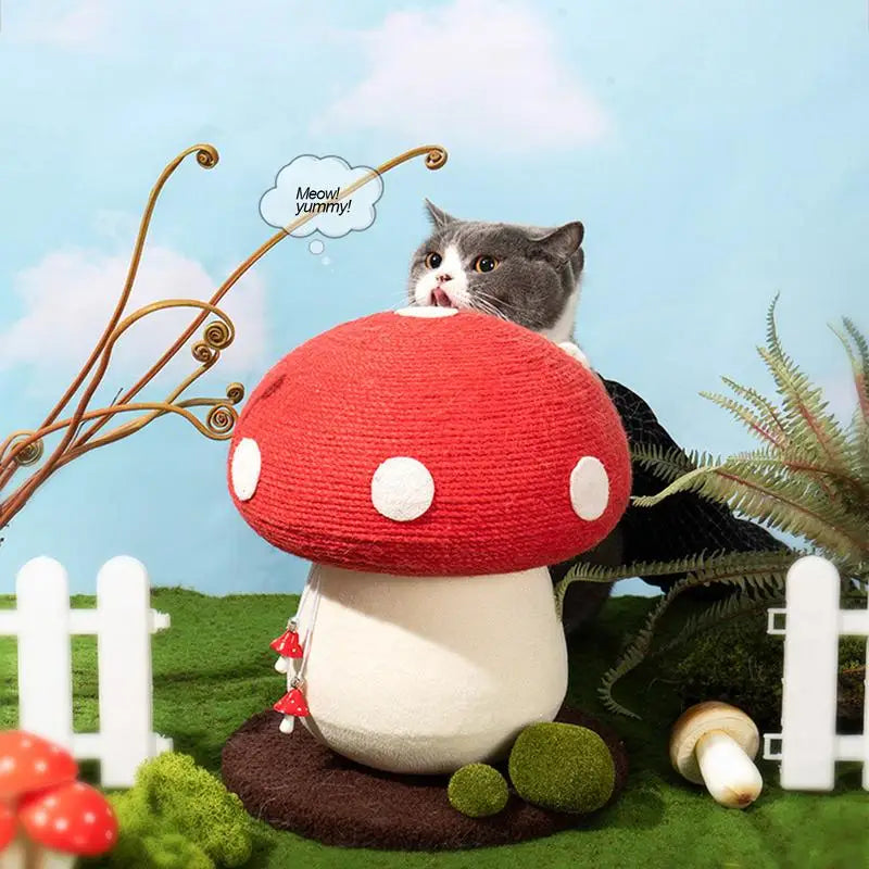 Cat Scratching Ball Toy Red Umbrella Mushroom Cat Climbing Frame Kitten Scratcher for Pet Furniture Supplies - Sales Savvy Shop