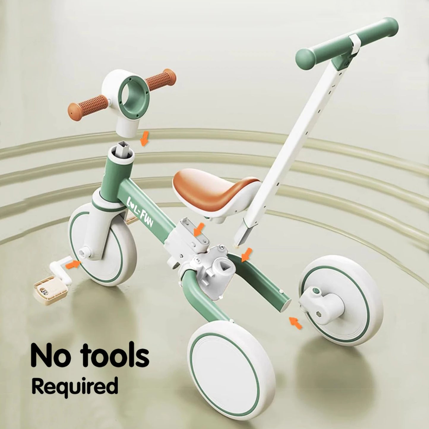 5 in 1 Toddler Tricycles for 1 to 3 Year Olds Baby Balance Bike with Parent Steering Push Handle - Sales Savvy Shop