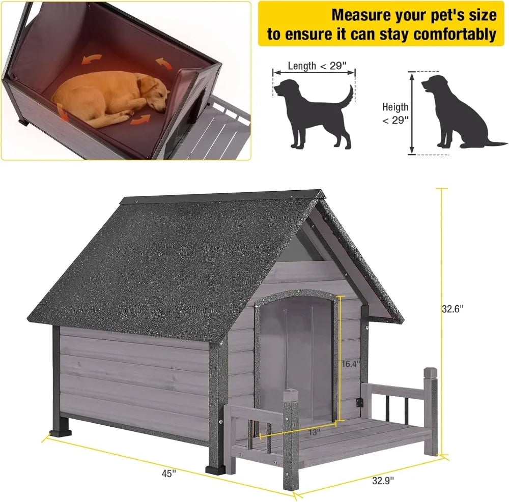 Dog House Outdoor Insulated Dog Kennel for Large Breed 50.87 Inch Weatherproof Large Dog Shelter with Anti Chewing - Sales Savvy Shop