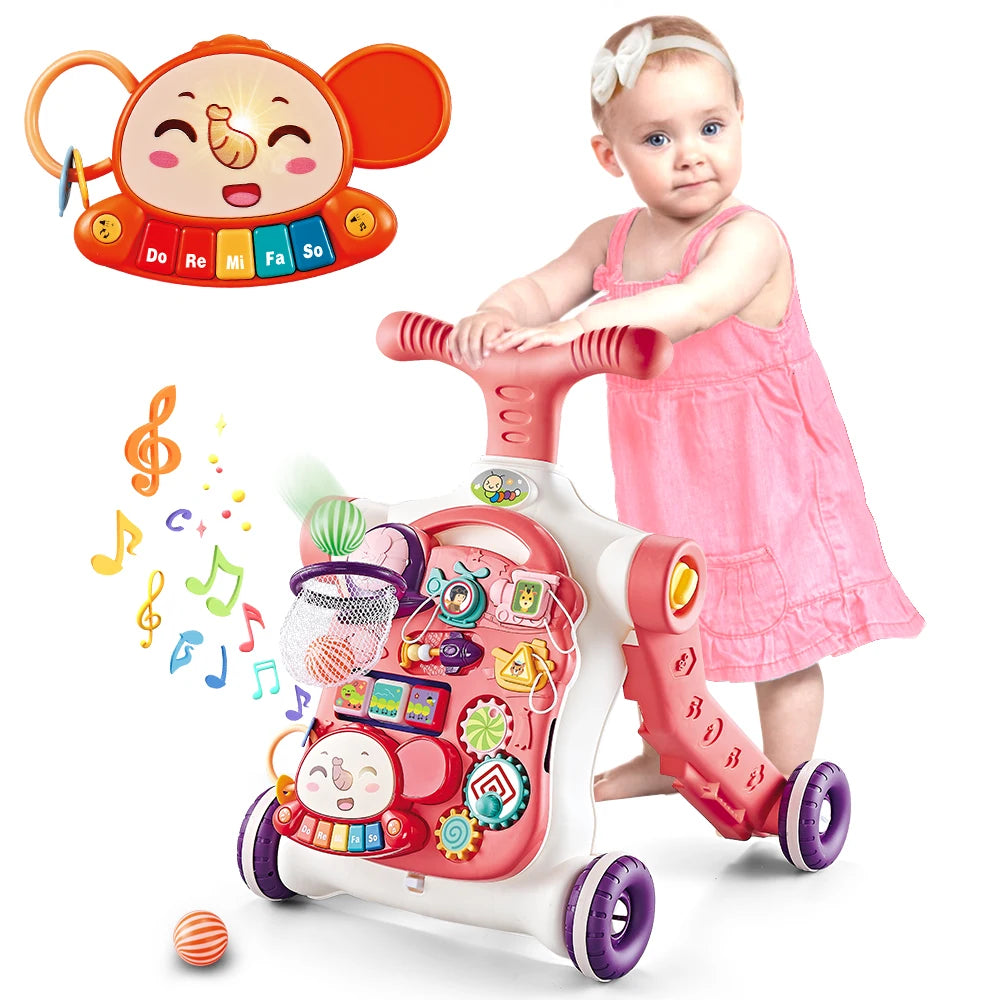 Vatos Baby Walker 5 in 1 Sit to Stand Learning Scooter Balance Bike Push Walker Table Toys with Music for Toddlers and Infants - Sales Savvy Shop