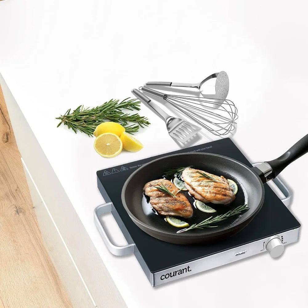 Electric Single Infrared Burner Ceramic Glass Hot Plate Cooktop 1500W Stainless Steel Portable Cooking Solution - Sales Savvy Shop