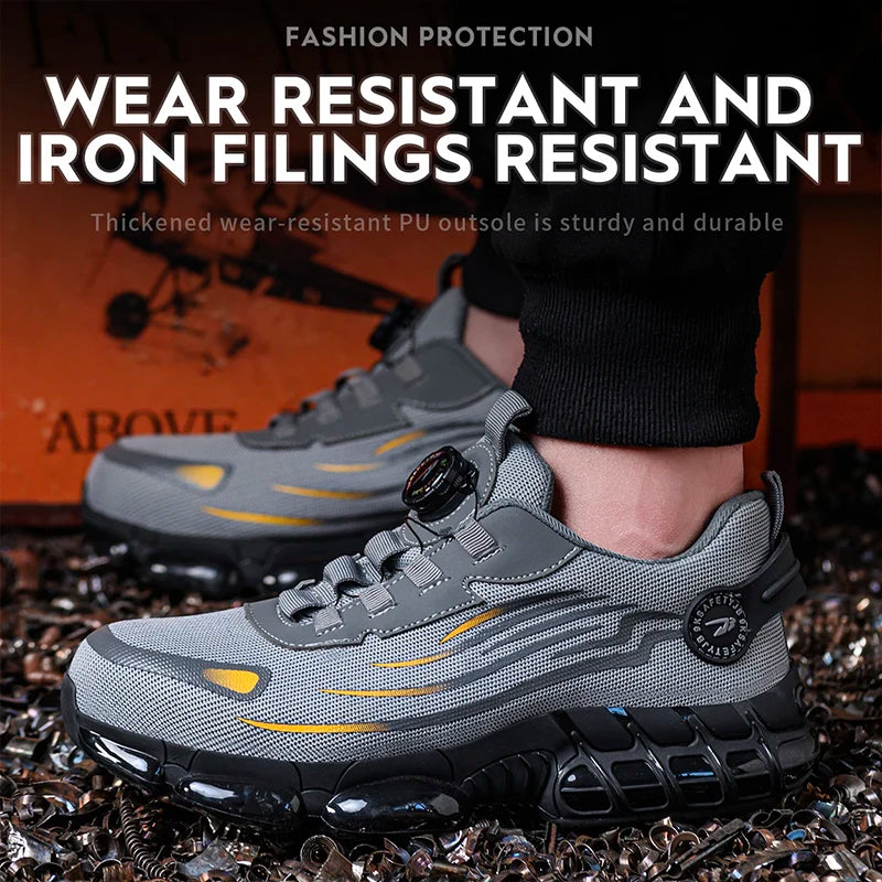 Breathable Lace Free Soft Sole Comfortable Anti Smash Anti Puncture Labour Insurance Shoes - Sales Savvy Shop