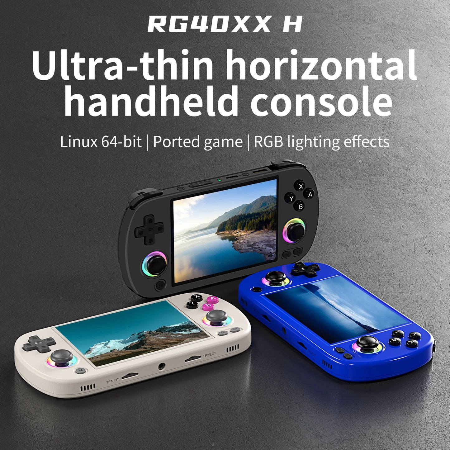 Anbernic RG40XX H Handheld Game Console 4 Inch IPS Screen Linux 64 Bit System Retro Gaming Console with Over 5000 Games and RGB Light