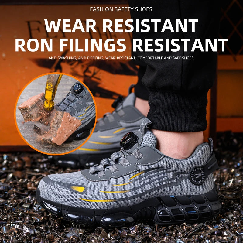 Breathable Lace Free Soft Sole Comfortable Anti Smash Anti Puncture Labour Insurance Shoes - Sales Savvy Shop