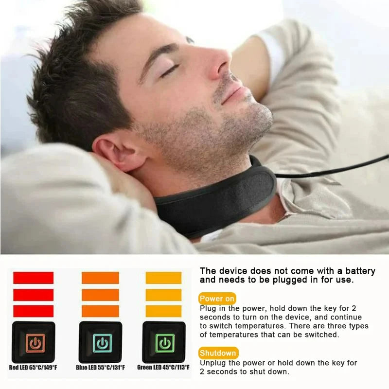 Black Heated Neck Guard USB Three Speed Unisex Universal Fit - Sales Savvy Shop
