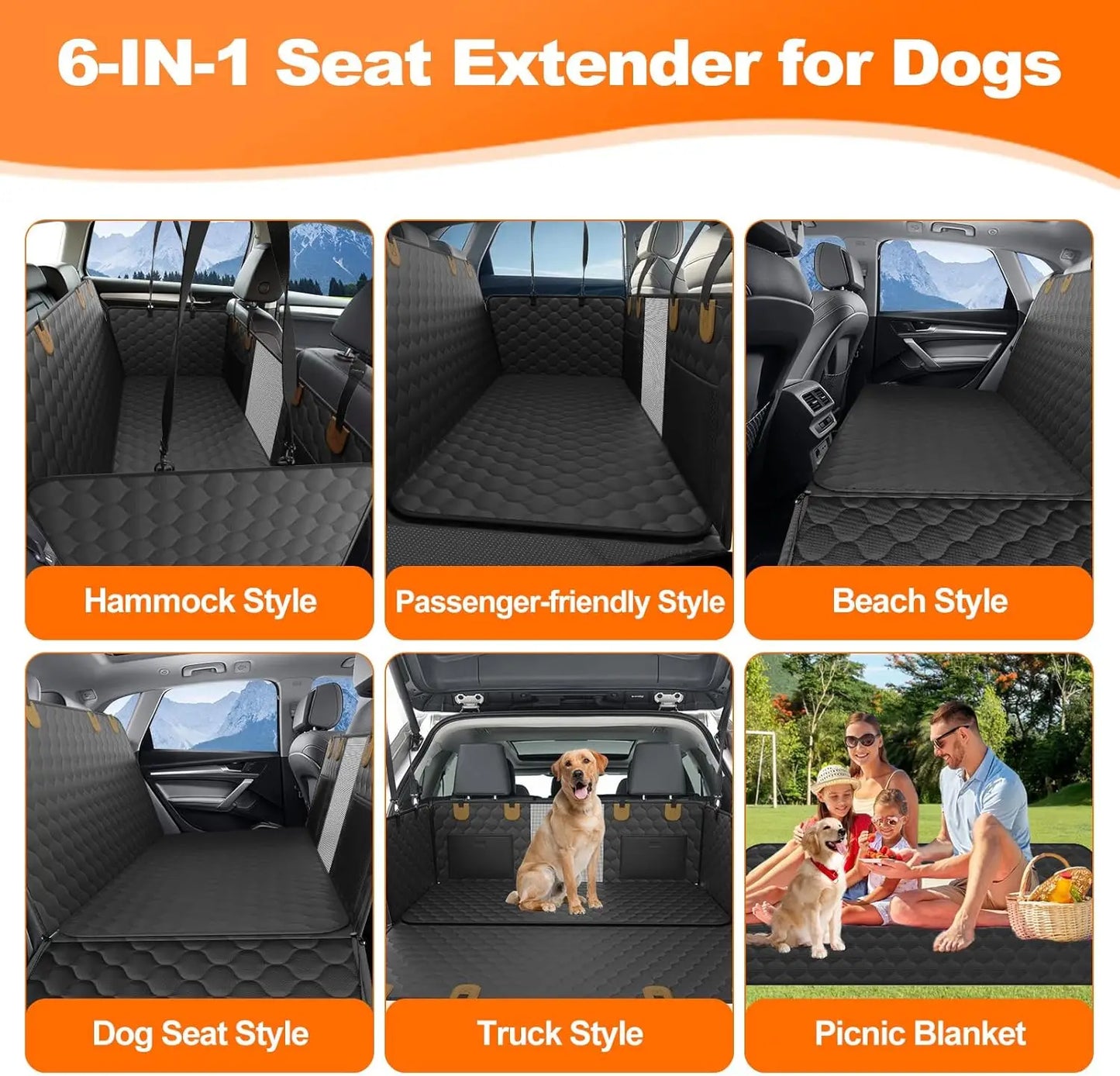 Waterproof Pet Travel Accessories Foldable Dog Car Seat Safety Hammock Trunk Mat Rear Seat Protector - Sales Savvy Shop
