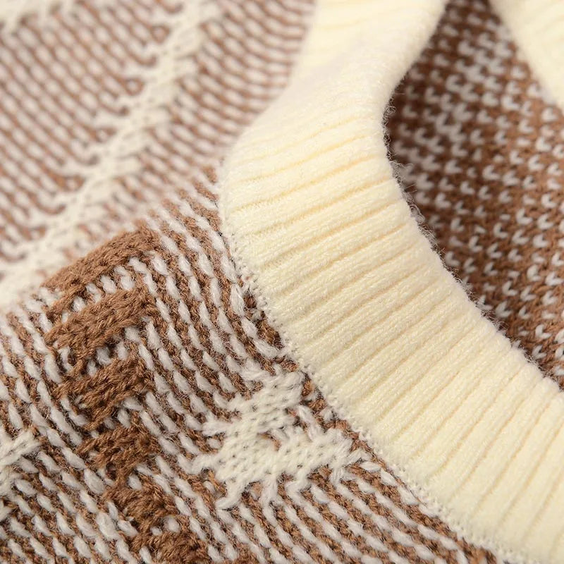 Men's Casual Crewneck Cable Knit Thermal Pullover Sweater - Sales Savvy Shop