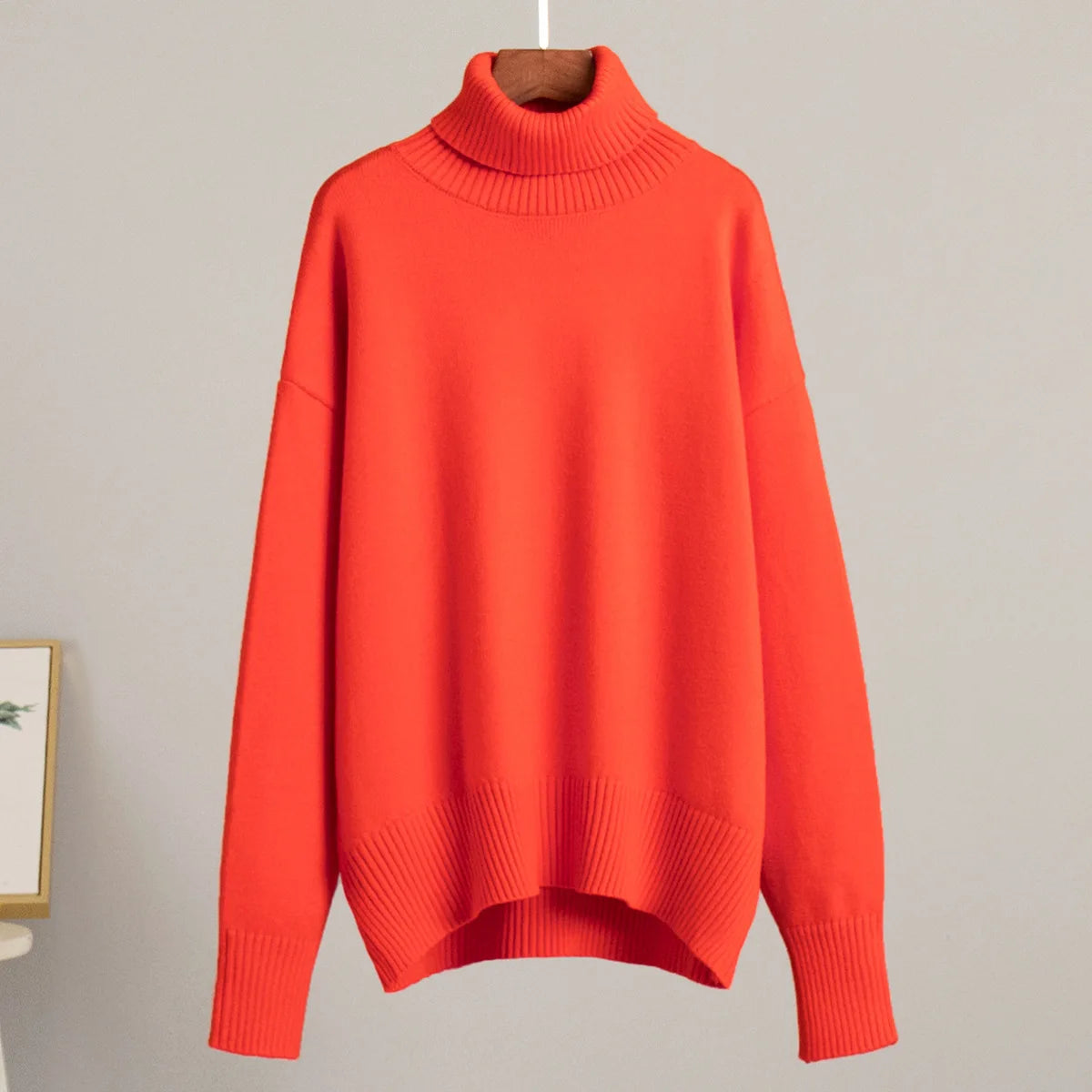 Women Solid Color Loose Knit Sweater Long Sleeve Top - Sales Savvy Shop