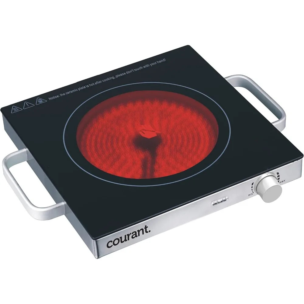 Electric Single Infrared Burner Ceramic Glass Hot Plate Cooktop 1500W Stainless Steel Portable Cooking Solution - Sales Savvy Shop