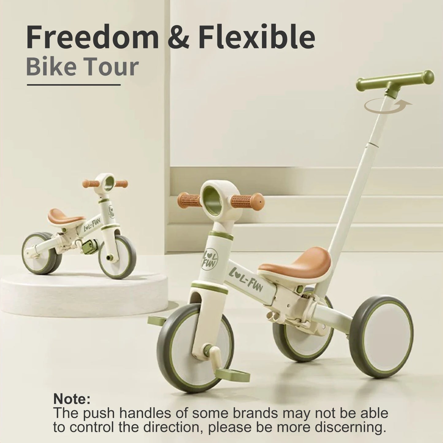 5 in 1 Toddler Tricycles for 1 to 3 Year Olds Baby Balance Bike with Parent Steering Push Handle - Sales Savvy Shop