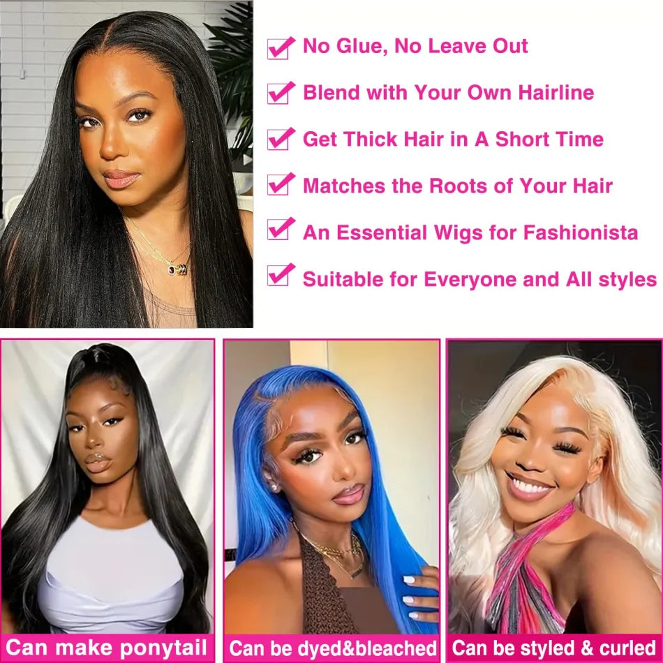 V Part Human Hair Wigs Natural Black 220 Density Glueless - Sales Savvy Shop