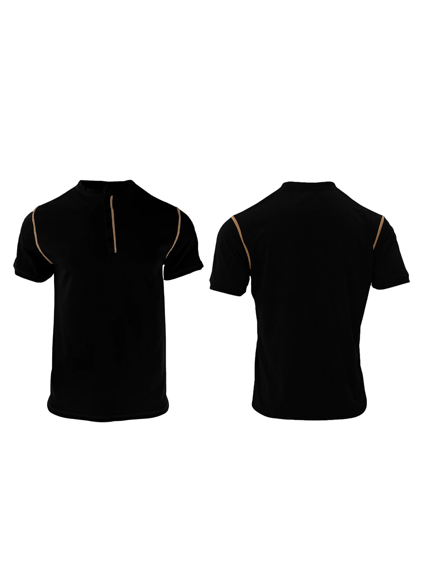 Men's Fit Henley Short Sleeve T-Shirt with Contrast Stitching Casual Summer Top for Streetwear - Sales Savvy Shop