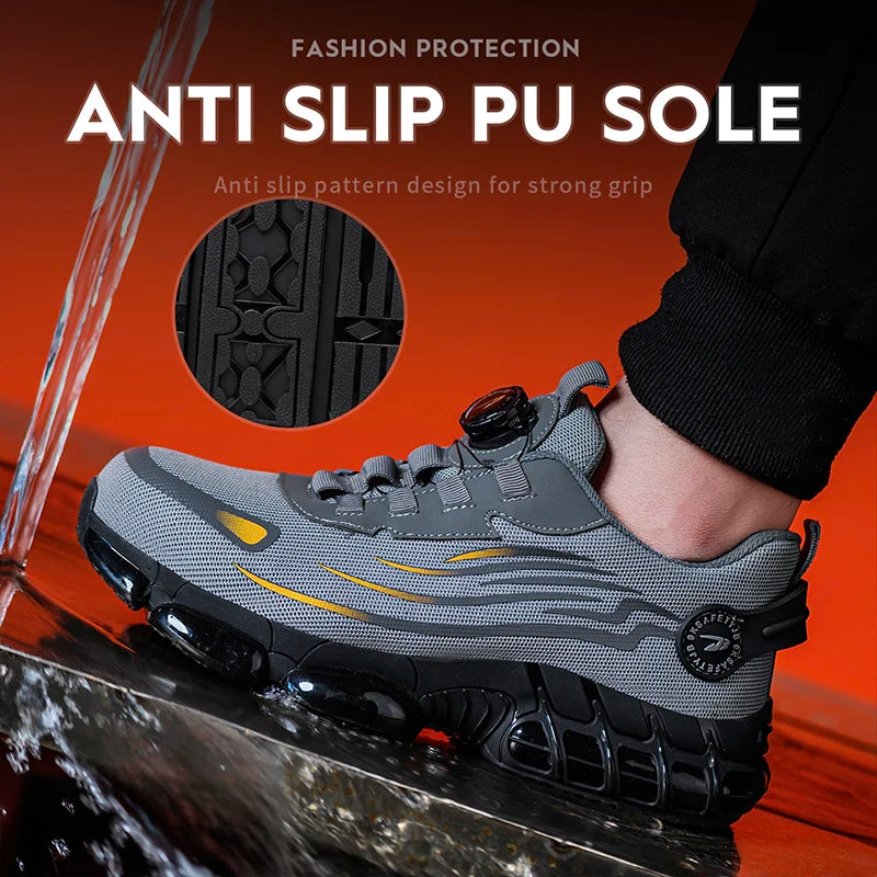 Breathable Lace Free Soft Sole Comfortable Anti Smash Anti Puncture Labour Insurance Shoes - Sales Savvy Shop