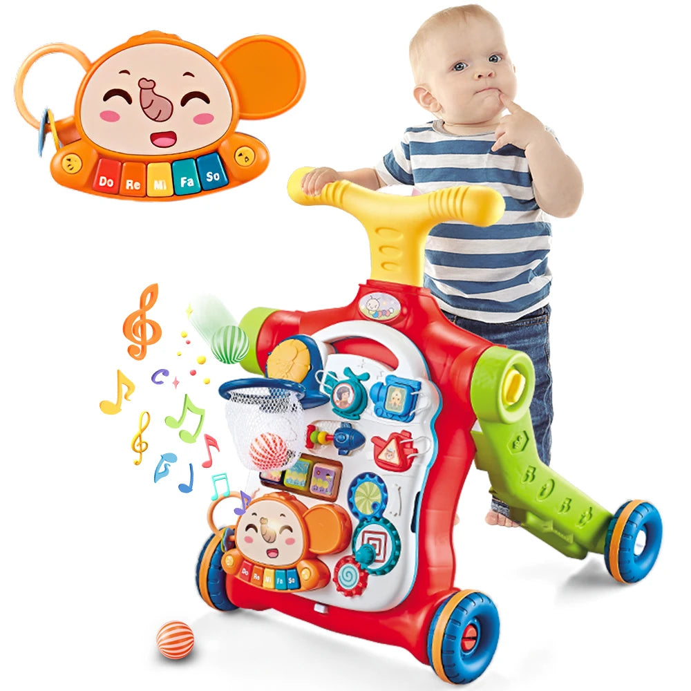 Vatos Baby Walker 5 in 1 Sit to Stand Learning Scooter Balance Bike Push Walker Table Toys with Music for Toddlers and Infants - Sales Savvy Shop