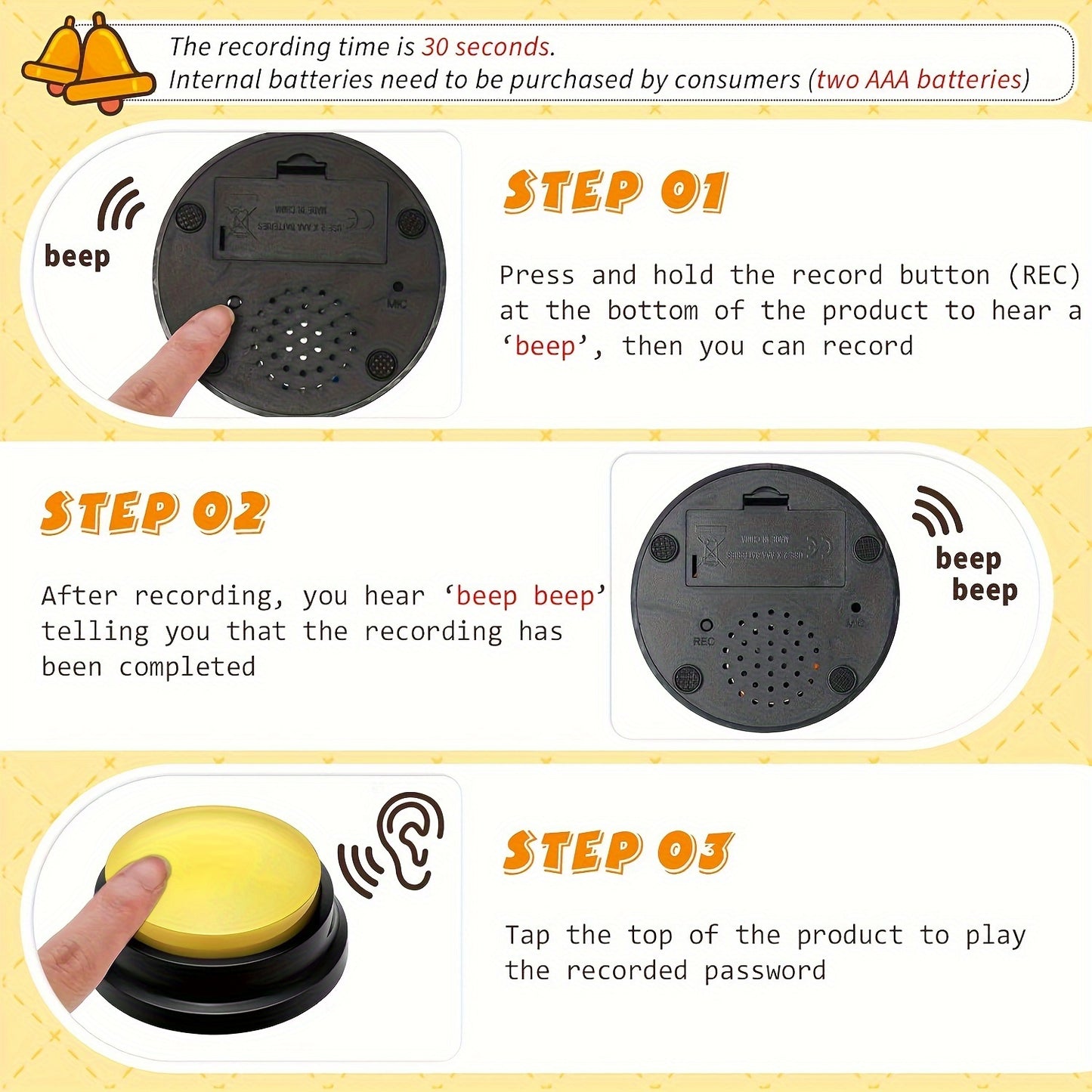 Enhanced Smart Dog Talking Button Quick Response Buzzer for Effective Training Ideal Pet Interaction Artifact Without Battery - Sales Savvy Shop