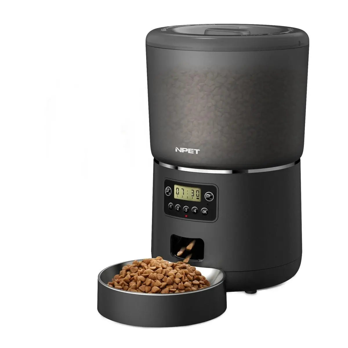 NPET 4L Automatic Smart Pet Feeder for Cats and Dogs with Stainless Steel Bowl Customizable Healthy Food Portions 1 to 9 - Sales Savvy Shop