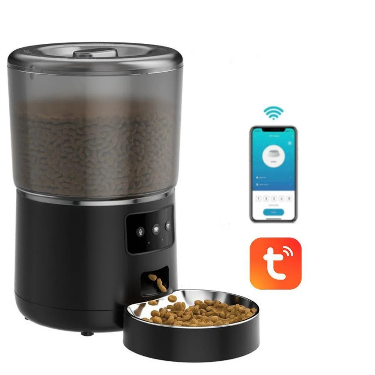 NPET 4L Automatic Smart Pet Feeder for Cats and Dogs with Stainless Steel Bowl Customizable Healthy Food Portions 1 to 9 - Sales Savvy Shop