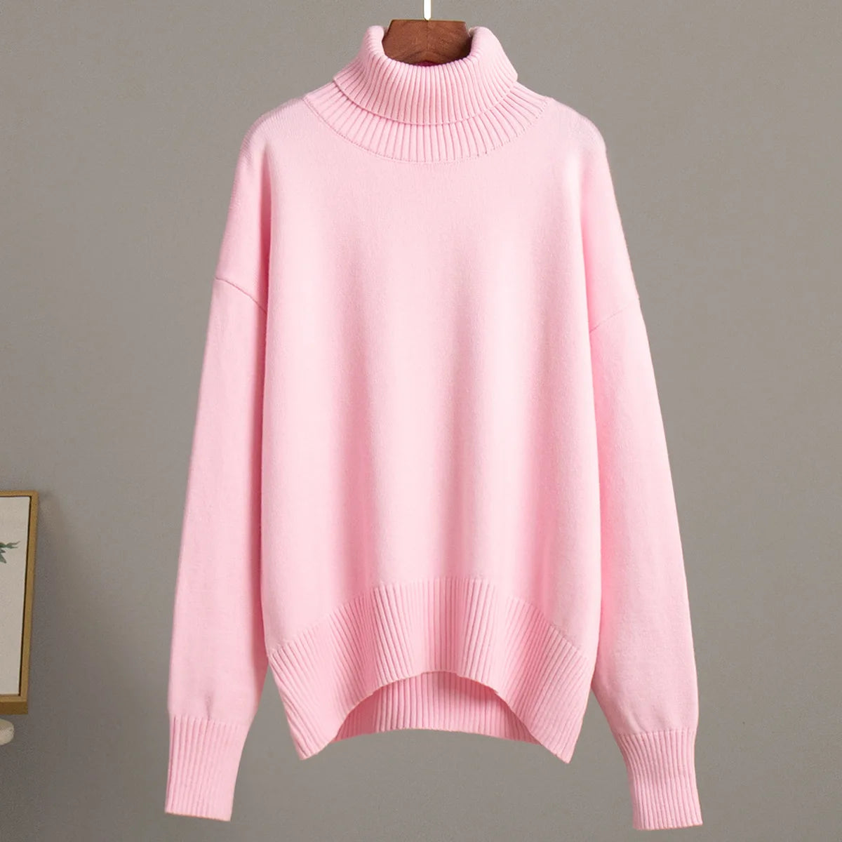 Women Solid Color Loose Knit Sweater Long Sleeve Top - Sales Savvy Shop