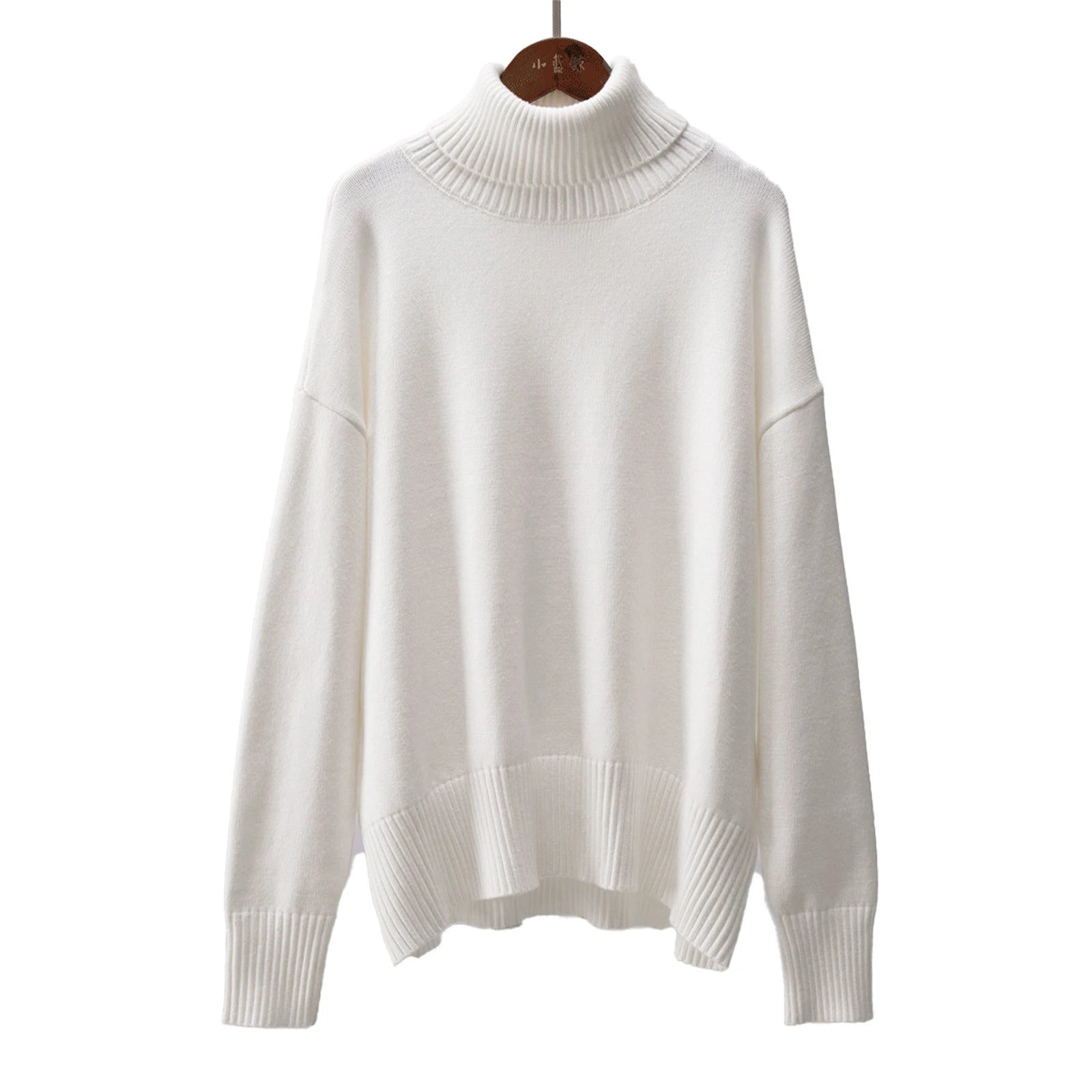 Women Solid Color Loose Knit Sweater Long Sleeve Top - Sales Savvy Shop