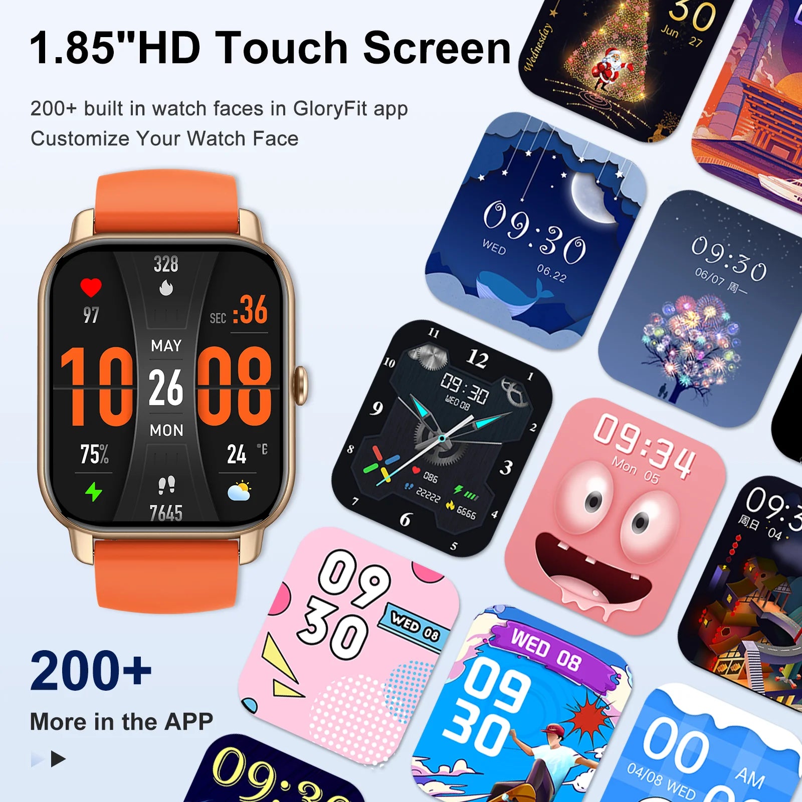 Nerunsa Smart Watch 1.85 Inch IP68 Waterproof Fitness Tracker with 110 Plus Sport Modes Heart Rate and Sleep Monitor - Sales Savvy Shop