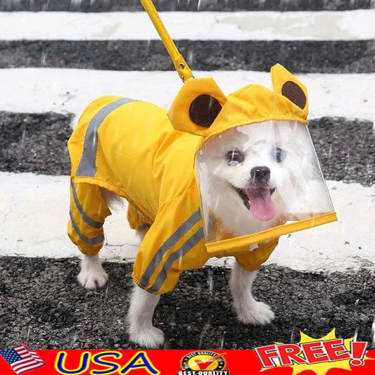 Waterproof Dog Rain Jacket Reflective Raincoat Poncho for Medium Dogs Easy to Clean Comfortable Durable Pet Apparel