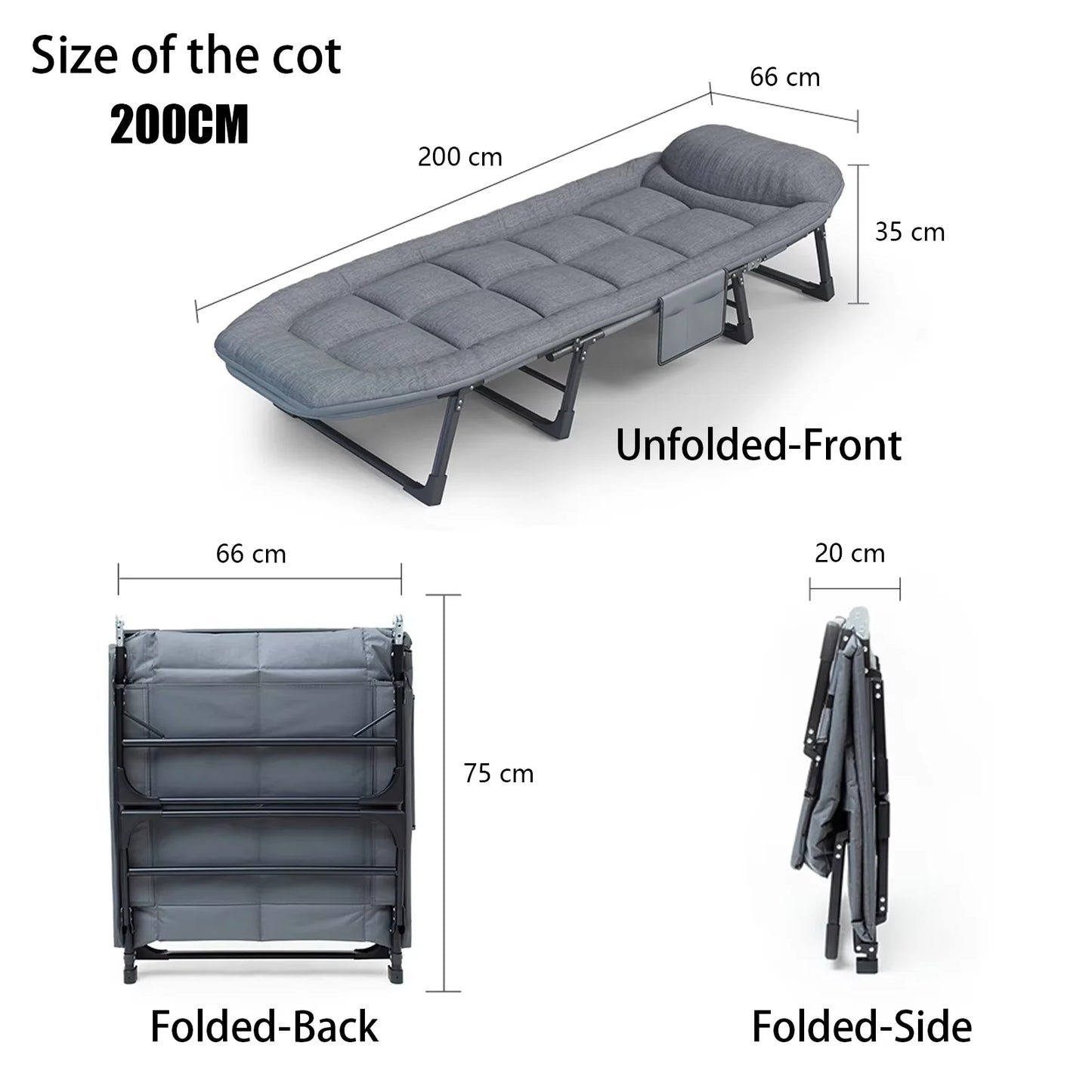 Niceway 6 Adjustable Positions Camping Cot with Mattress and Pillow for Adults 550 Pounds Heavy Duty Sleeping Cot Outdoor Folding Bed - Sales Savvy Shop