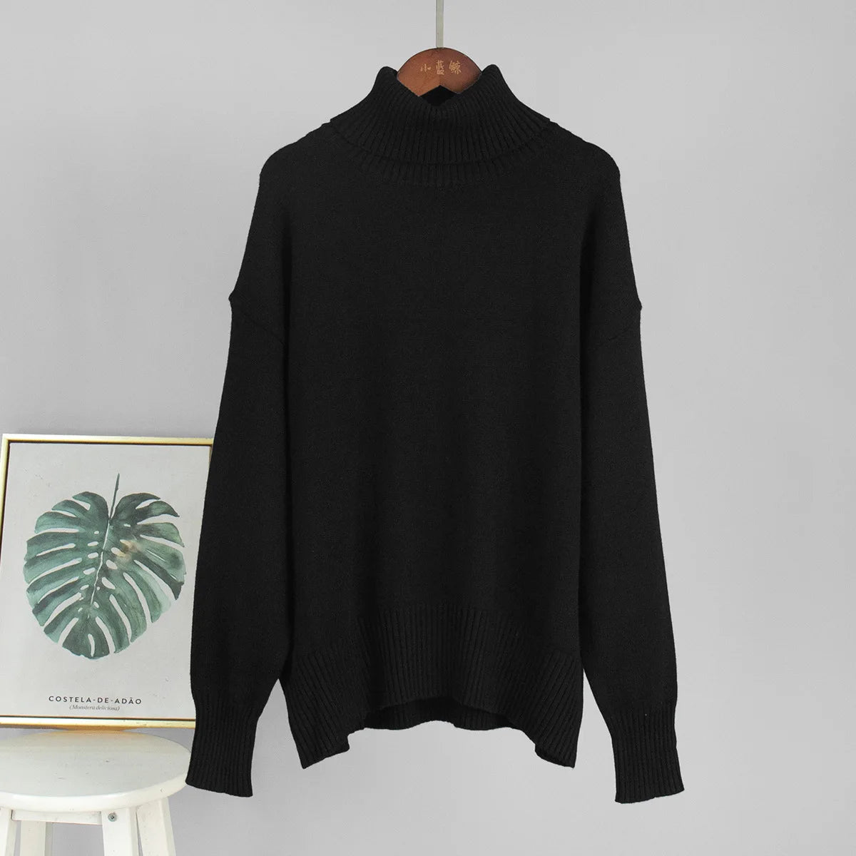 Women Solid Color Loose Knit Sweater Long Sleeve Top - Sales Savvy Shop