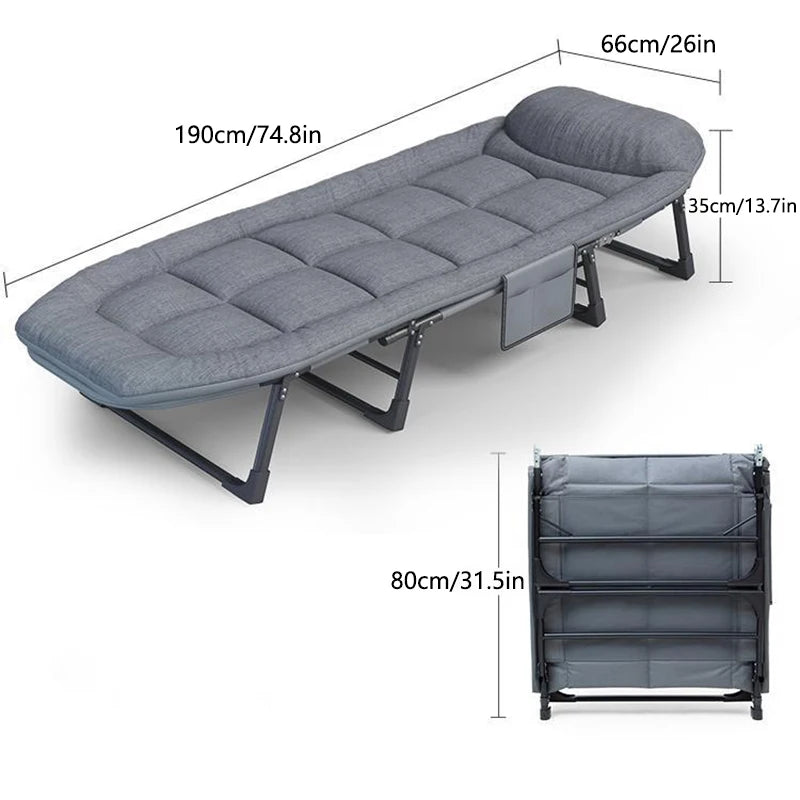 Niceway 6 Adjustable Positions Camping Cot with Mattress and Pillow for Adults 550 Pounds Heavy Duty Sleeping Cot Outdoor Folding Bed - Sales Savvy Shop