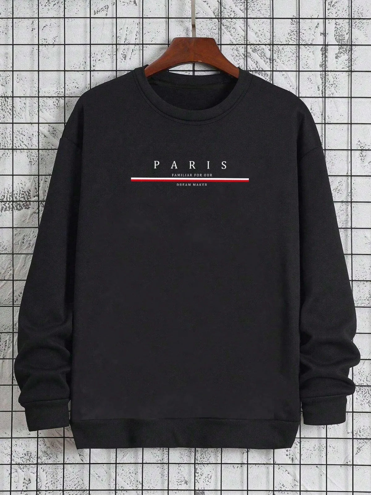 Mens Lined Sweatshirt Long Sleeve Letter Print Casual Style - Sales Savvy Shop