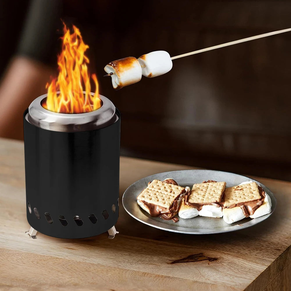 Smokeless Tabletop Fire Pit Indoor Outdoor Portable Mini Fire Pit Wood Burning or Pellet Fueled Bonfire - Sales Savvy Shop