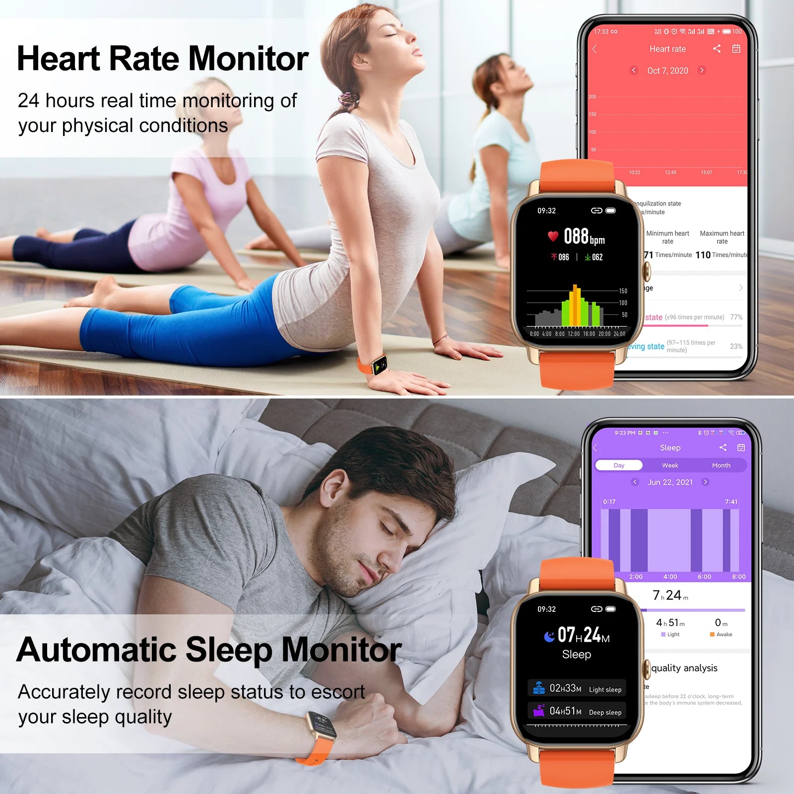 Nerunsa Smart Watch 1.85 Inch IP68 Waterproof Fitness Tracker with 110 Plus Sport Modes Heart Rate and Sleep Monitor - Sales Savvy Shop