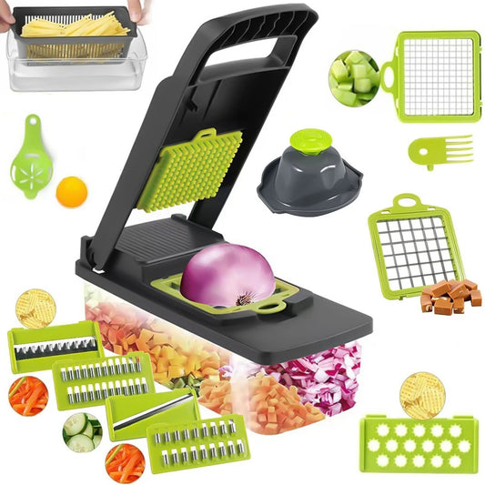 14 in 1 Multifunctional Vegetable Onion Manual Chopper Food Kitchen Potato Cutter Shredder Slicer Kitchen Gadget