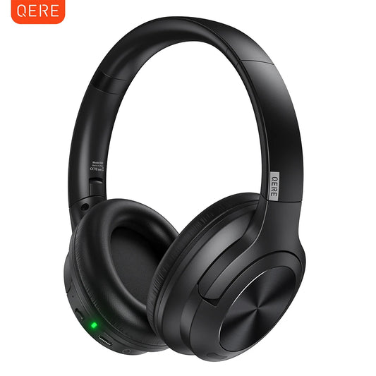 Wireless Headphones QERE E80 Bluetooth 5.3 ANC Noise Cancellation Hi-Res Audio Over Ear Headset 70 Hours Battery Life 40mm Driver