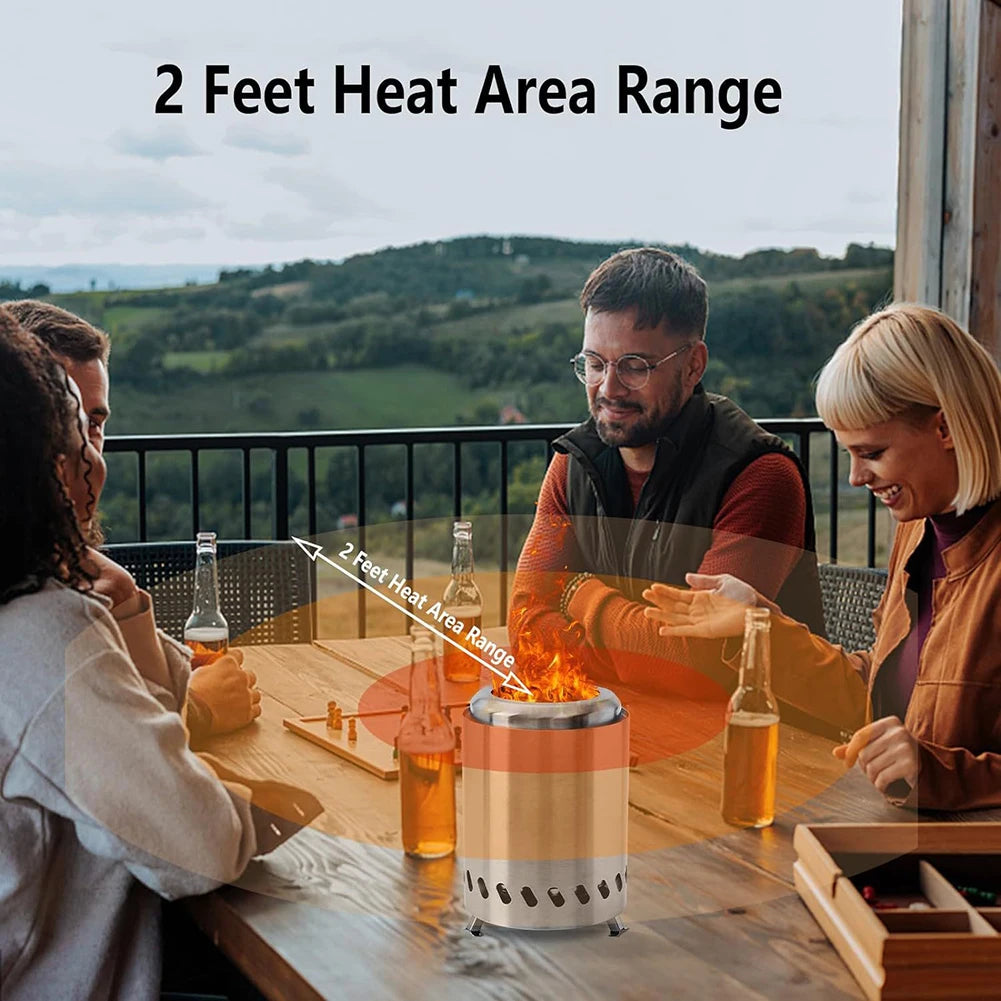 Smokeless Tabletop Fire Pit Indoor Outdoor Portable Mini Fire Pit Wood Burning or Pellet Fueled Bonfire - Sales Savvy Shop