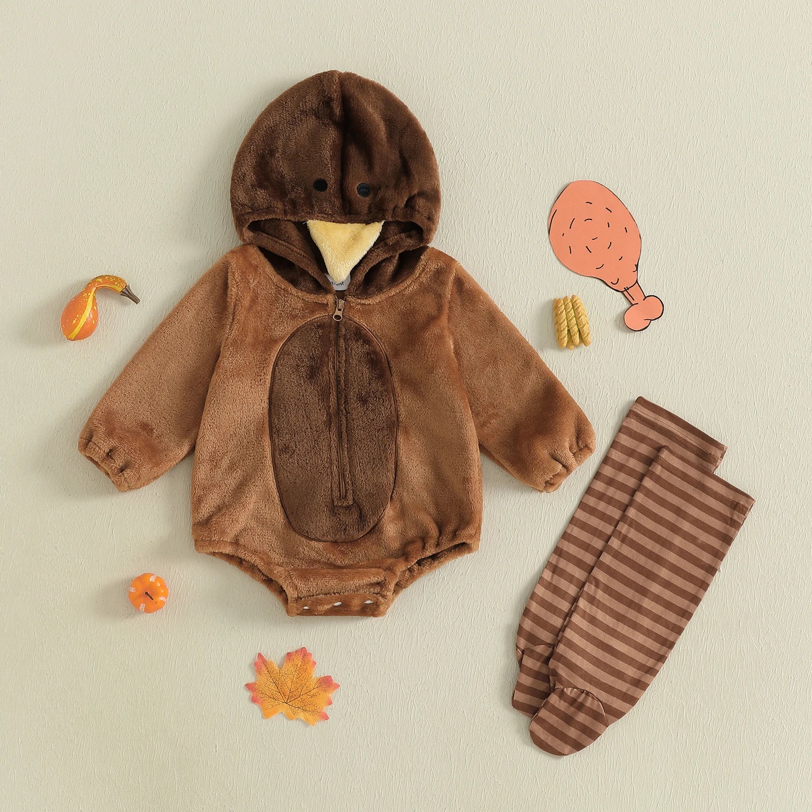 Adorable Infant Chicken Outfit Hooded Romper With Leggings - Sales Savvy Shop