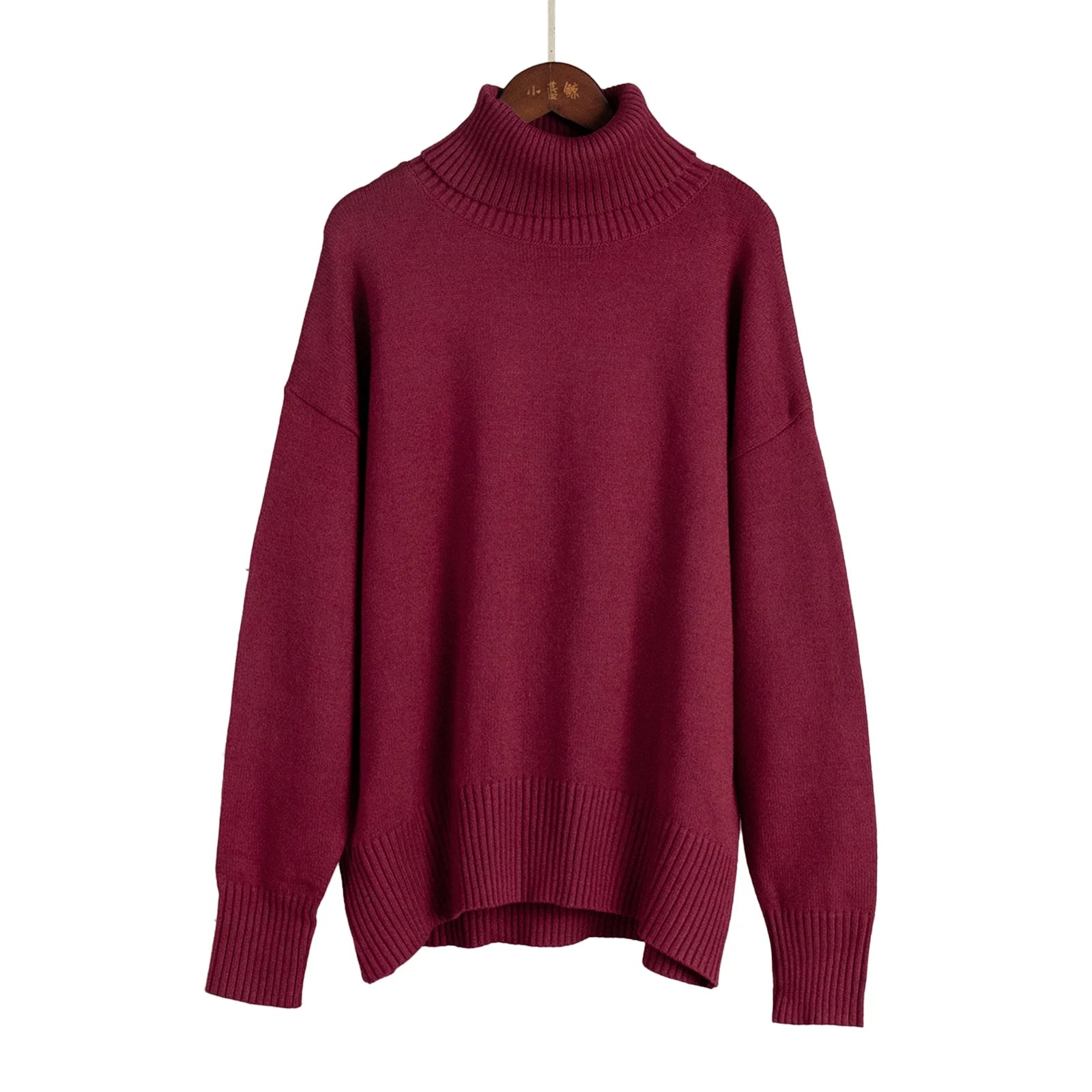 Women Solid Color Loose Knit Sweater Long Sleeve Top - Sales Savvy Shop