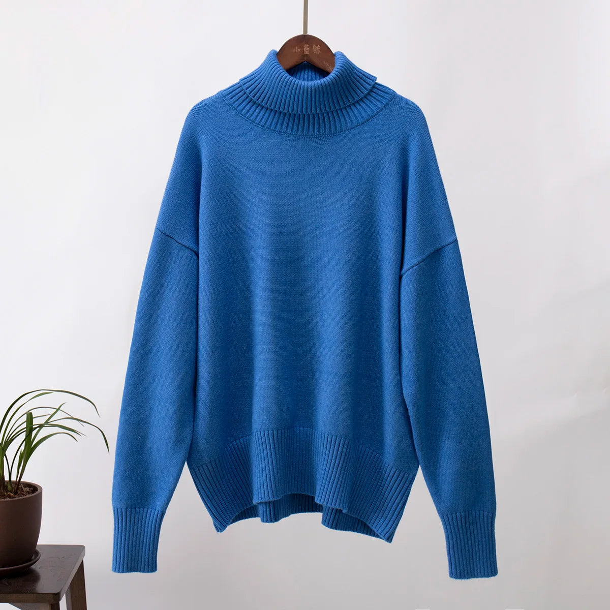 Women Solid Color Loose Knit Sweater Long Sleeve Top - Sales Savvy Shop