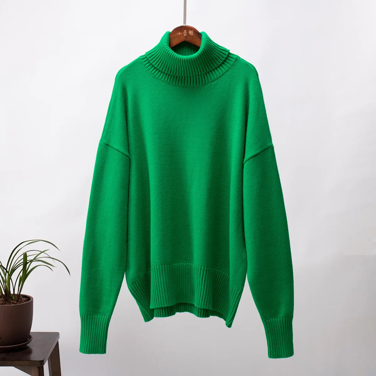 Women Solid Color Loose Knit Sweater Long Sleeve Top - Sales Savvy Shop