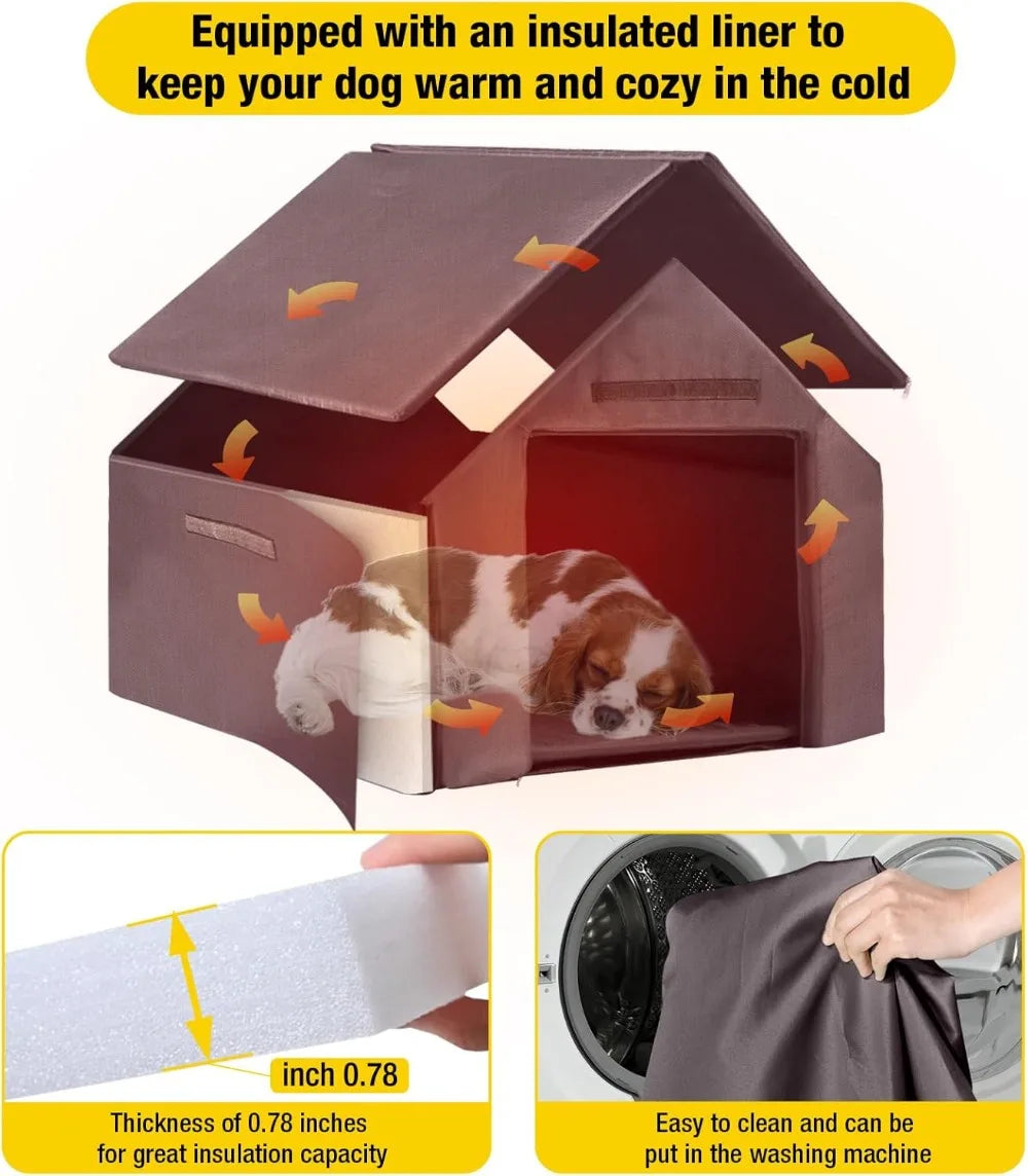 Dog House Outdoor Insulated Dog Kennel for Large Breed 50.87 Inch Weatherproof Large Dog Shelter with Anti Chewing - Sales Savvy Shop