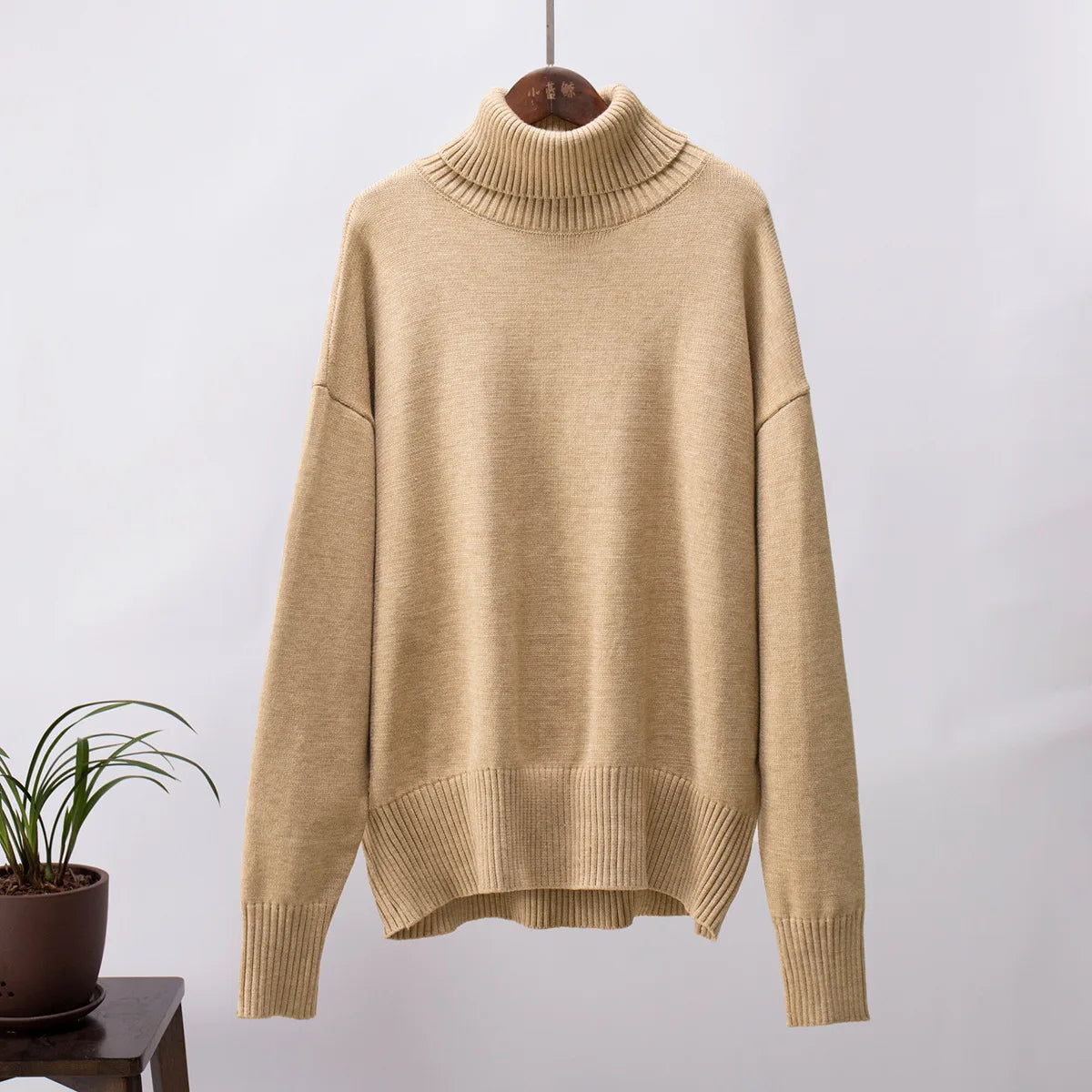 Women Solid Color Loose Knit Sweater Long Sleeve Top - Sales Savvy Shop