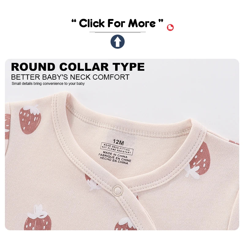 Fashion 3 Piece Autumn Winter Long Sleeve Casual Baby Girl Romper 100 Percent Cotton Soft Newborn Jumpsuit Clothes - Sales Savvy Shop