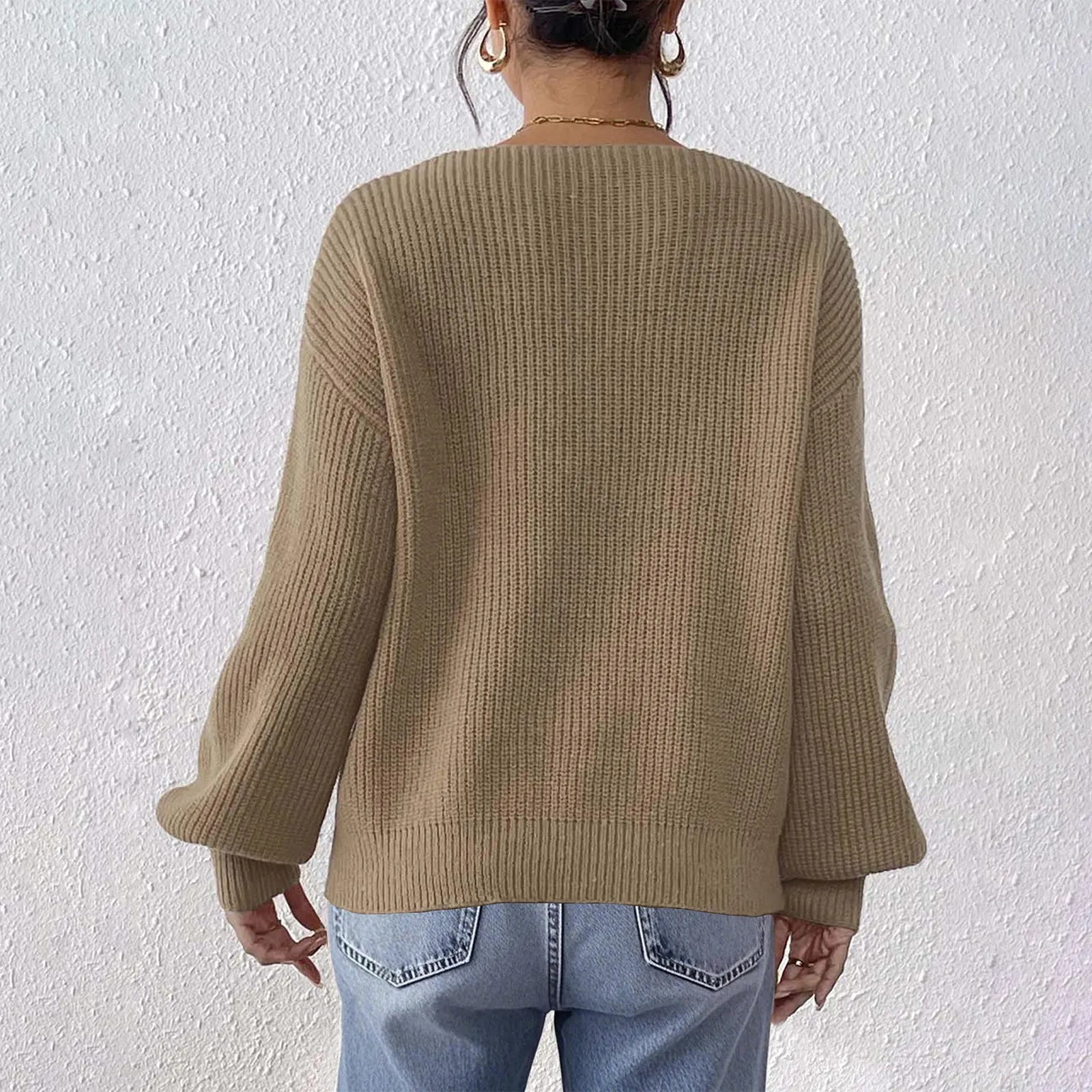 2025 Ribbon Bow Knitted Pullover For Women Winter Warm Top - Sales Savvy Shop