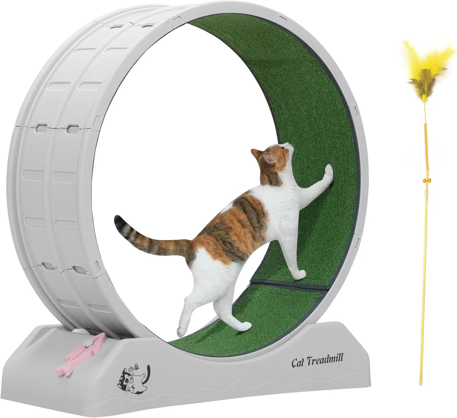 Cat Exercise Wheel Treadmill with Locking Mechanism Carpeted Runway Large Wheel for All Breeds - Sales Savvy Shop