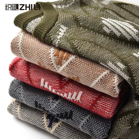 Men's Casual Crewneck Cable Knit Thermal Pullover Sweater